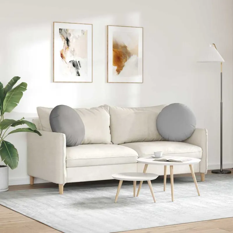 Sėdynių pagalvėlės 2 pcs Debesų pilka Ø50 x 19 cm audinys