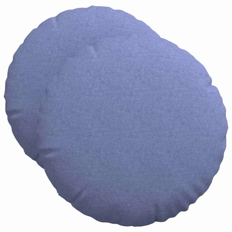 Sėdynių pagalvėlės 2 pcs Džinsinės mėlynos Ø50 x 19 cm audinys