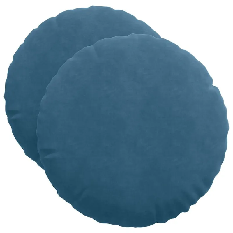 Sėdynių pagalvėlės 2 pcs Mėlyna Ø50 x 19 cm Aksomas