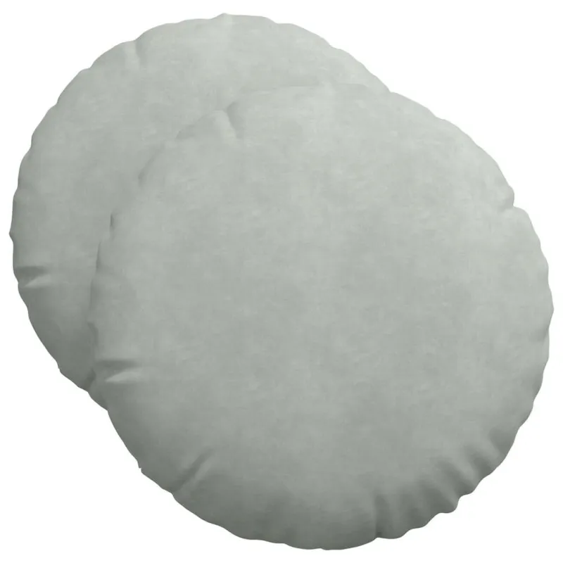 Sėdynių pagalvėlės 2 pcs Šviesiai pilka Ø50 x 19 cm Aksomas