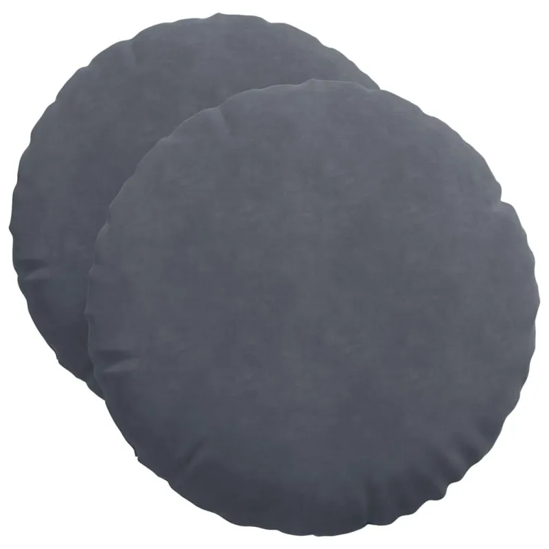 Sėdynių pagalvėlės 2 pcs Tamsiai pilka Ø50 x 19 cm Aksomas