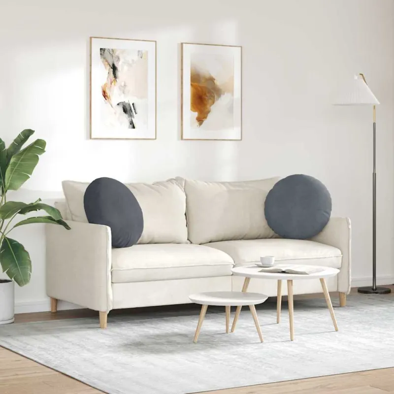 Sėdynių pagalvėlės 2 pcs Tamsiai pilka Ø50 x 19 cm Aksomas