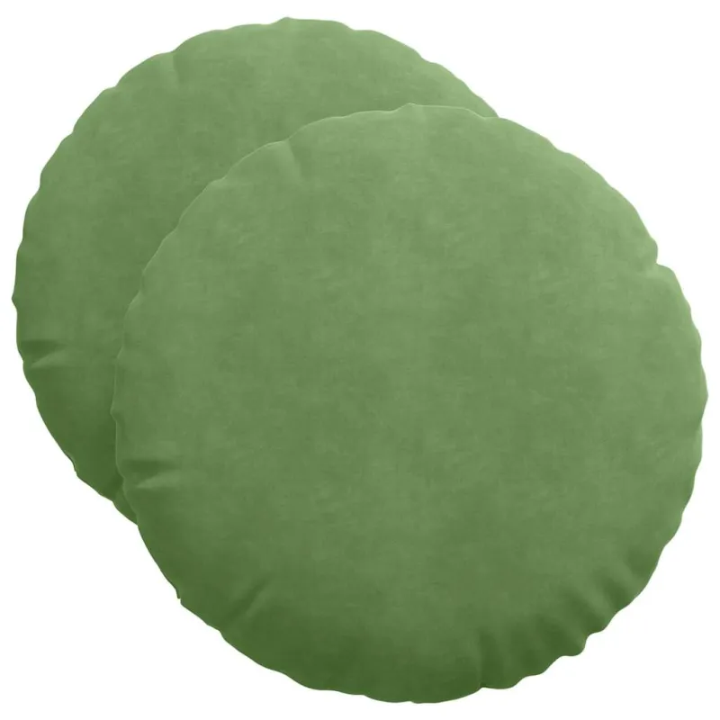 Sėdynių pagalvėlės 2 pcs Šviesiai žalia Ø50 x 19 cm Aksomas