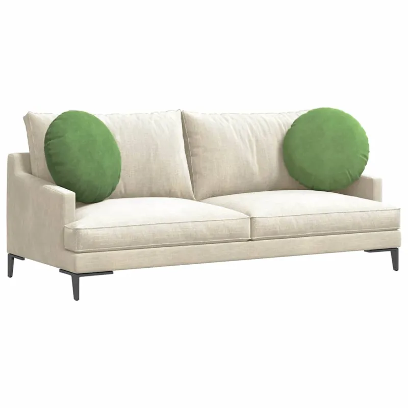Sėdynių pagalvėlės 2 pcs Šviesiai žalia Ø50 x 19 cm Aksomas
