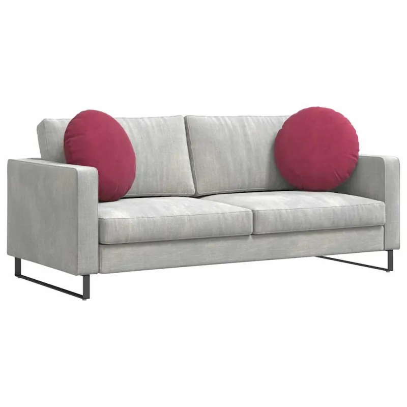 Sėdynių pagalvėlės 2 pcs Vyno raudona Ø50 x 19 cm Aksomas