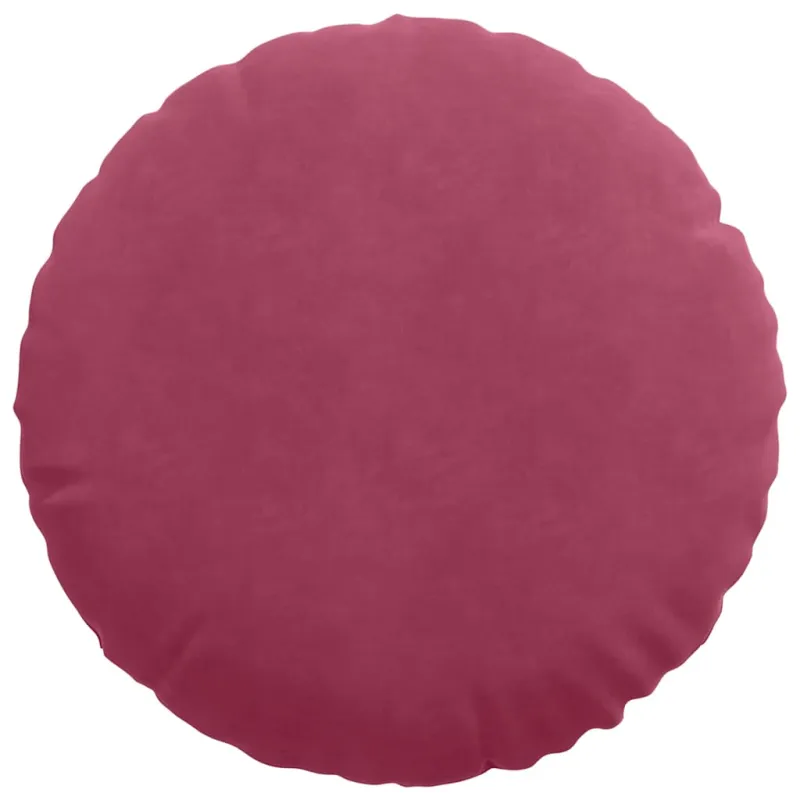 Sėdynių pagalvėlės 2 pcs Vyno raudona Ø50 x 19 cm Aksomas
