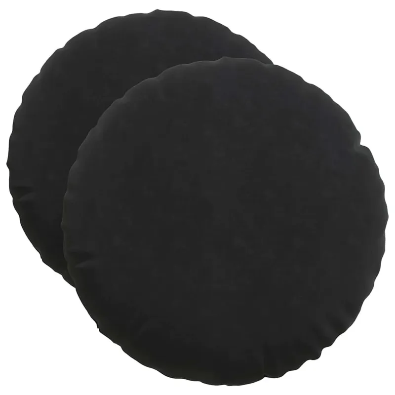 Sėdynių pagalvėlės 2 pcs Juoda Ø50 x 19 cm Aksomas