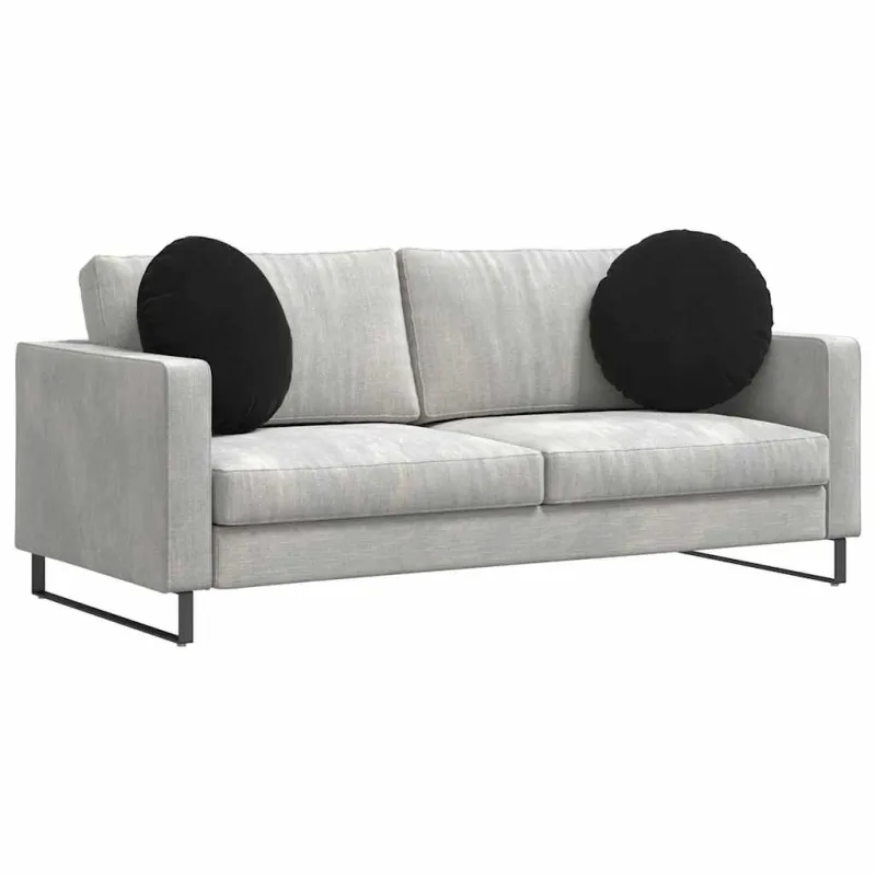Sėdynių pagalvėlės 2 pcs Juoda Ø50 x 19 cm Aksomas