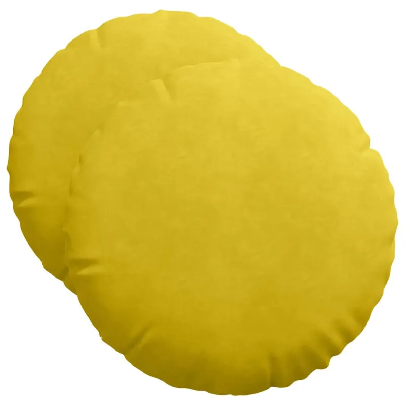 Sėdynių pagalvėlės 2 pcs Geltona Ø50 x 19 cm Aksomas
