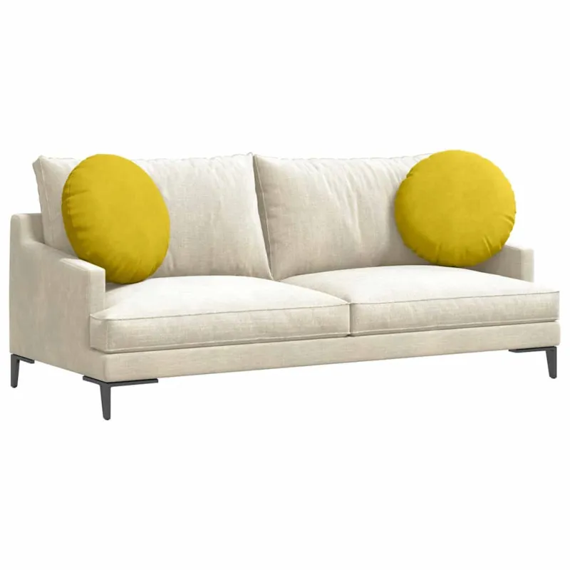 Sėdynių pagalvėlės 2 pcs Geltona Ø50 x 19 cm Aksomas