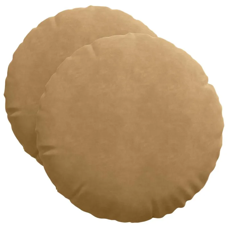 Sėdynių pagalvėlės 2 pcs Ruda Ø50 x 19 cm Aksomas