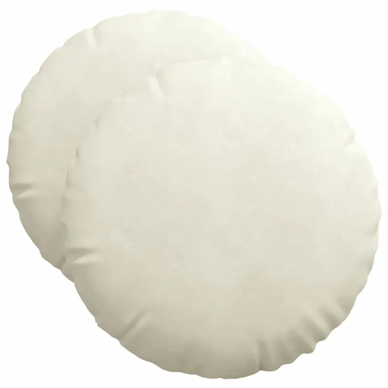 Sėdynių pagalvėlės 2 pcs Kreminė Ø50 x 19 cm Aksomas
