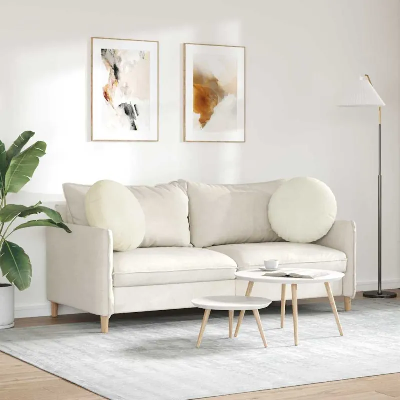Sėdynių pagalvėlės 2 pcs Kreminė Ø50 x 19 cm Aksomas