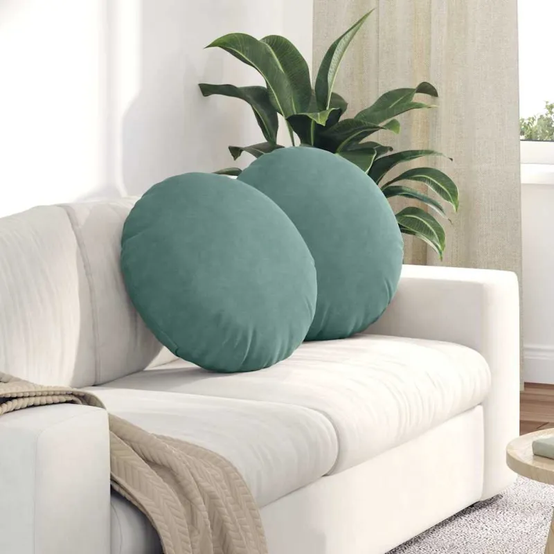 Sėdynių pagalvėlės 2 pcs Jūrinė žalia Ø50 x 19 cm Aksomas