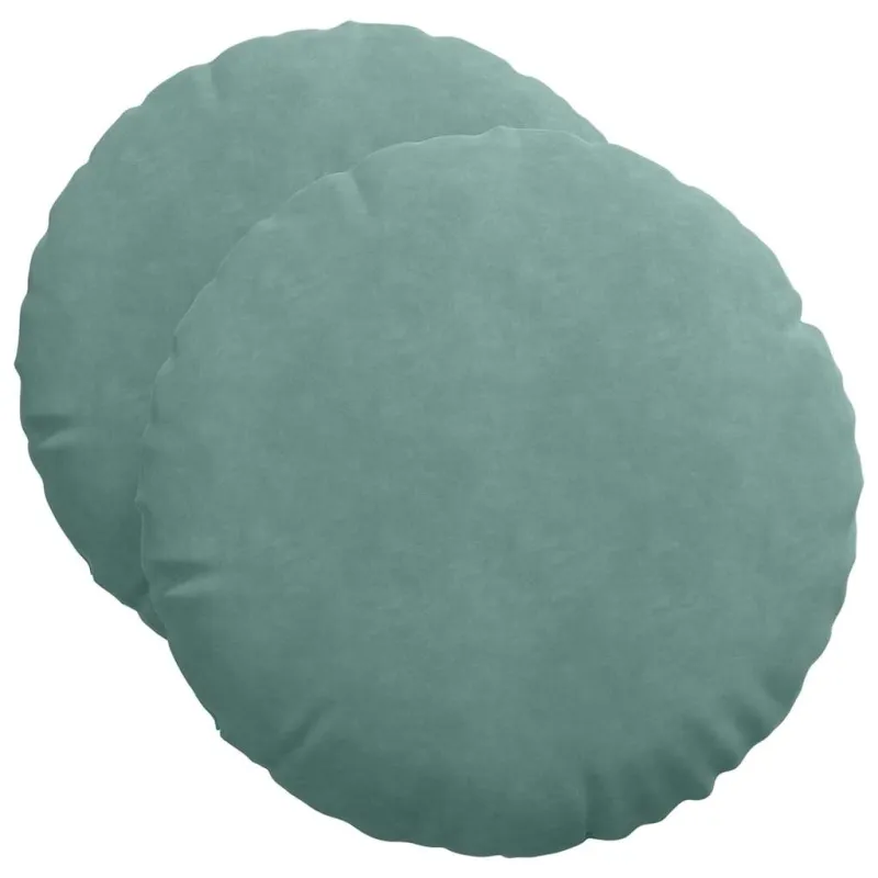 Sėdynių pagalvėlės 2 pcs Jūrinė žalia Ø50 x 19 cm Aksomas