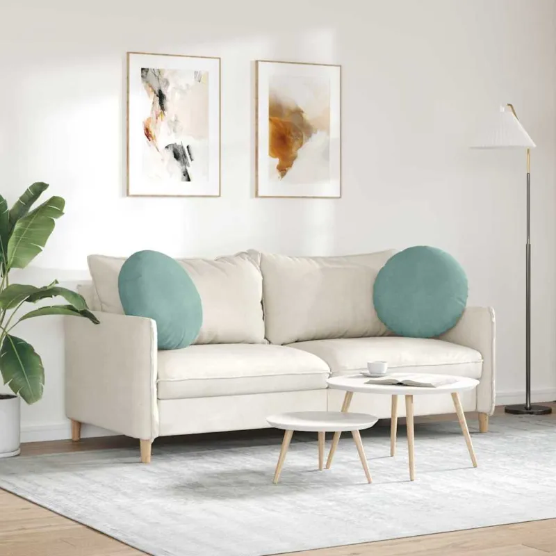 Sėdynių pagalvėlės 2 pcs Jūrinė žalia Ø50 x 19 cm Aksomas