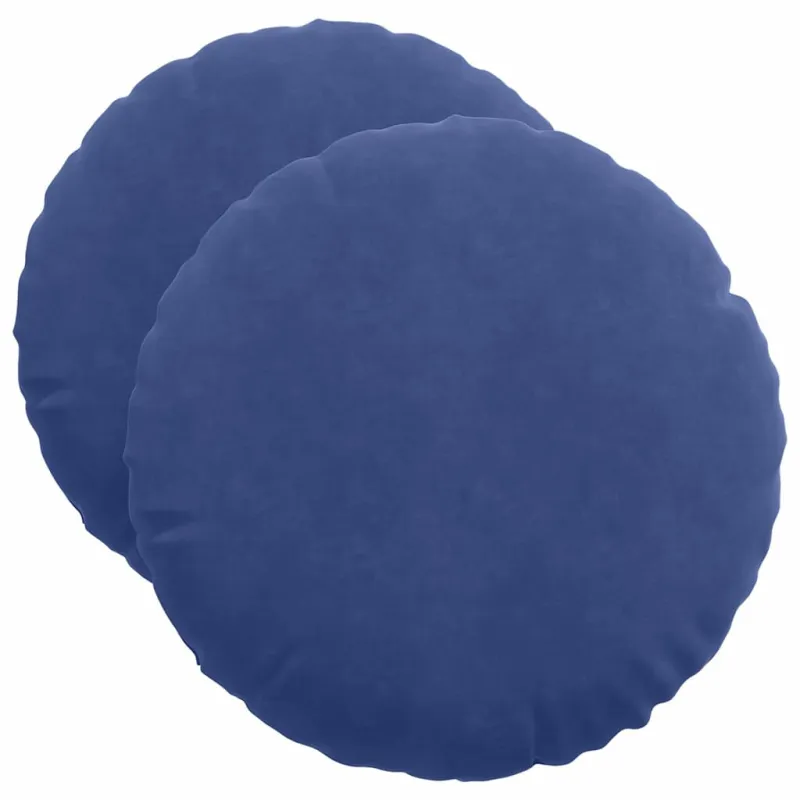 Sėdynių pagalvėlės 2 pcs Policijos mėlyna Ø50 x 19 cm Aksomas