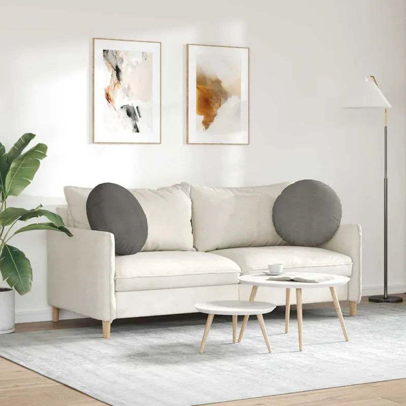 Sėdynių pagalvėlės 2 pcs Šviesiai pilka Ø50 x 19 cm
