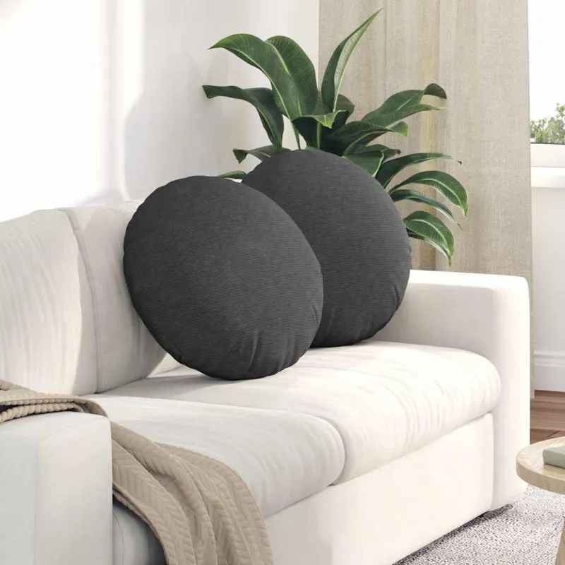 Sėdynių pagalvėlės 2 pcs Tamsiai pilka Ø50 x 19 cm