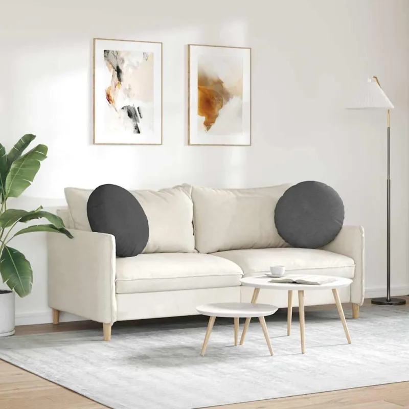 Sėdynių pagalvėlės 2 pcs Tamsiai pilka Ø50 x 19 cm