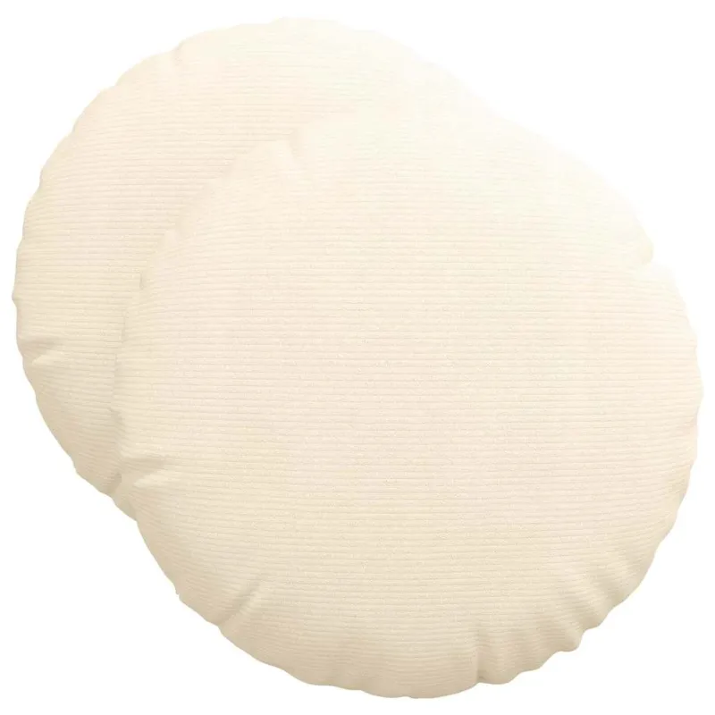 Sėdynių pagalvėlės 2 pcs Kreminė Ø50 x 19 cm Kordūrinis audinys