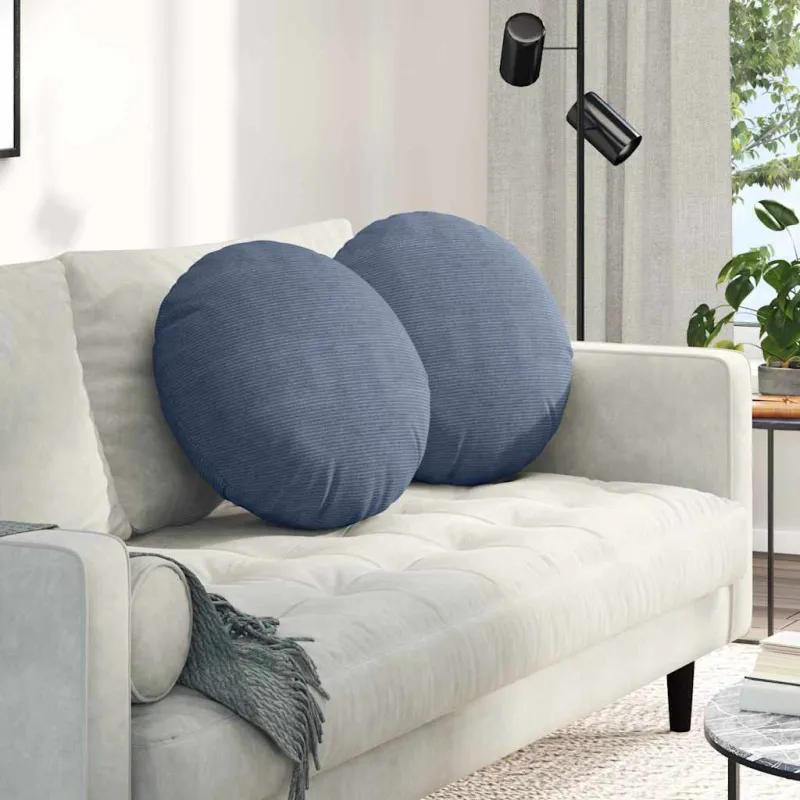 Sėdynių pagalvėlės 2 pcs Mėlyna Ø50 x 19 cm Kordūrinis audinys