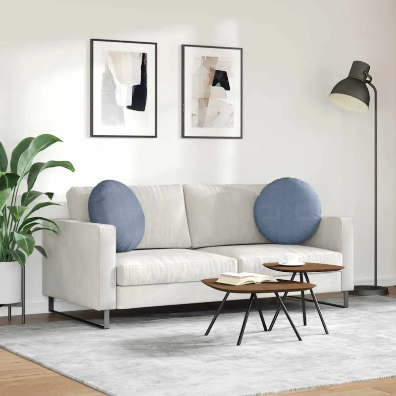 Sėdynių pagalvėlės 2 pcs Mėlyna Ø50 x 19 cm Kordūrinis audinys