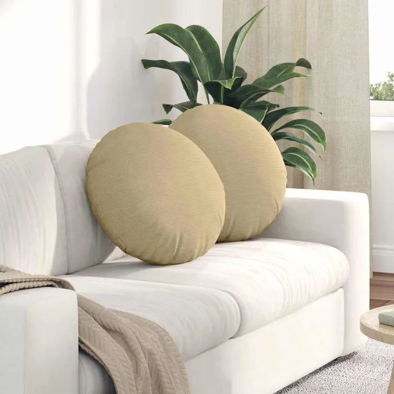 Sėdynių pagalvėlės 2 pcs Pilkai žalia Ø50 x 19 cm