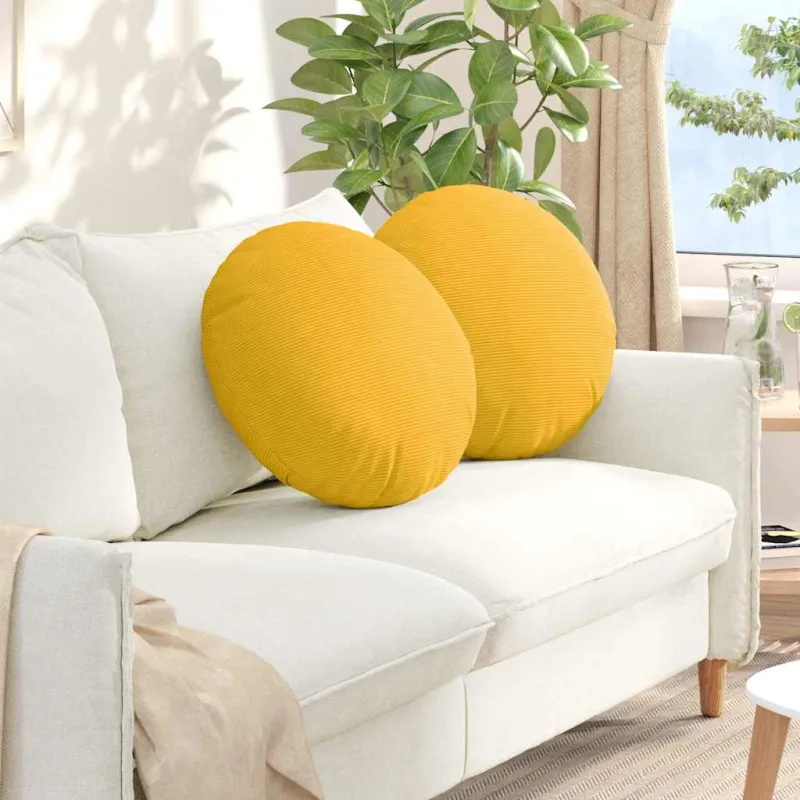 Sėdynių pagalvėlės 2 pcs Šviesi geltona Ø50 x 19 cm