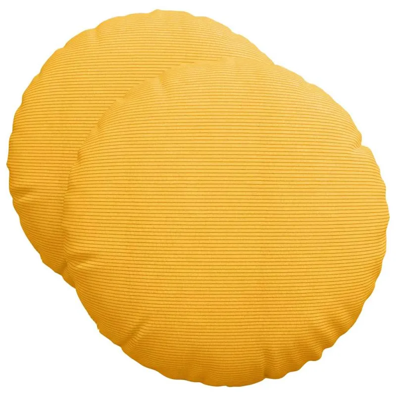 Sėdynių pagalvėlės 2 pcs Šviesi geltona Ø50 x 19 cm