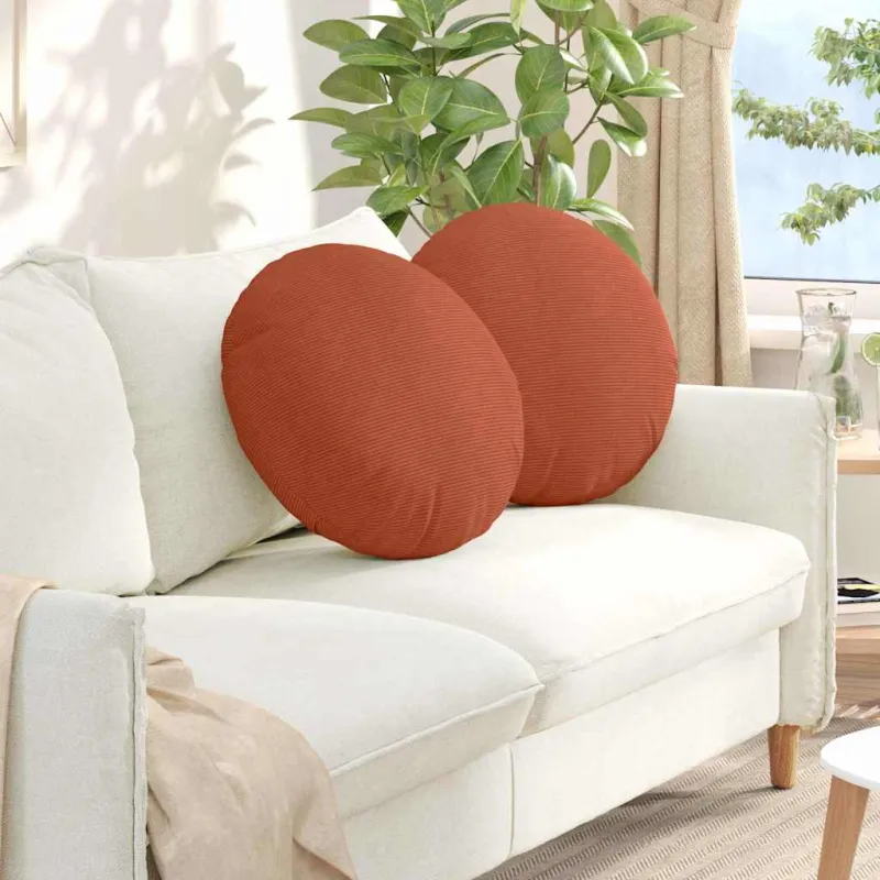 Sėdynių pagalvėlės 2 pcs Raudona oranžinė Ø50 x 19 cm