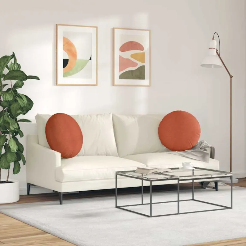 Sėdynių pagalvėlės 2 pcs Raudona oranžinė Ø50 x 19 cm
