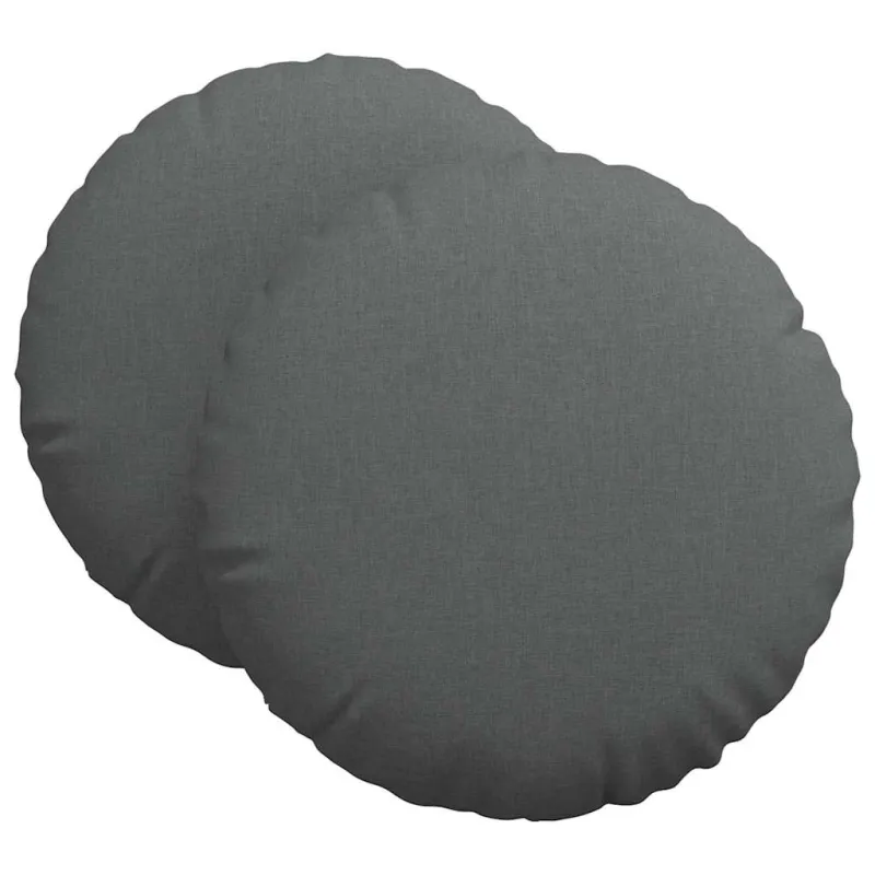 Sėdynių pagalvėlės 2 pcs Tamsiai pilka Ø60 x 21 cm audinys