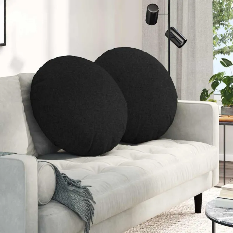Sėdynių pagalvėlės 2 pcs Juoda Ø60 x 21 cm audinys