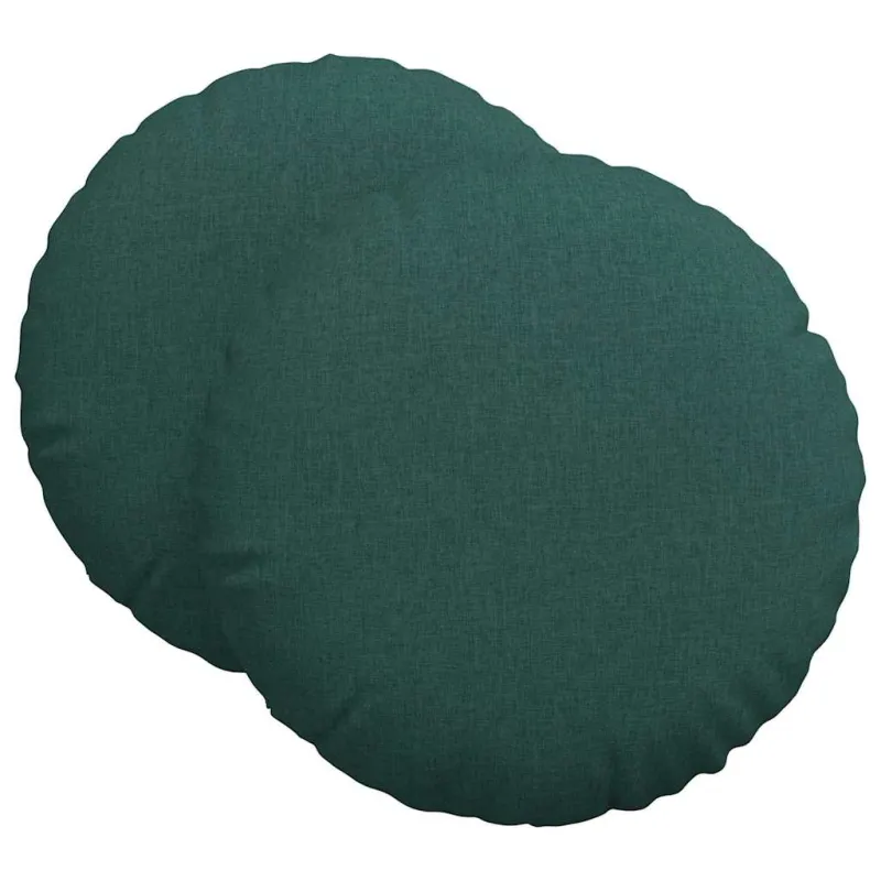 Sėdynių pagalvėlės 2 pcs Tamsiai žalia Ø60 x 21 cm audinys