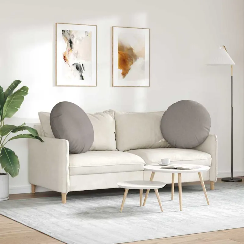 Sėdynių pagalvėlės 2 pcs Taupe Ø60 x 21 cm audinys
