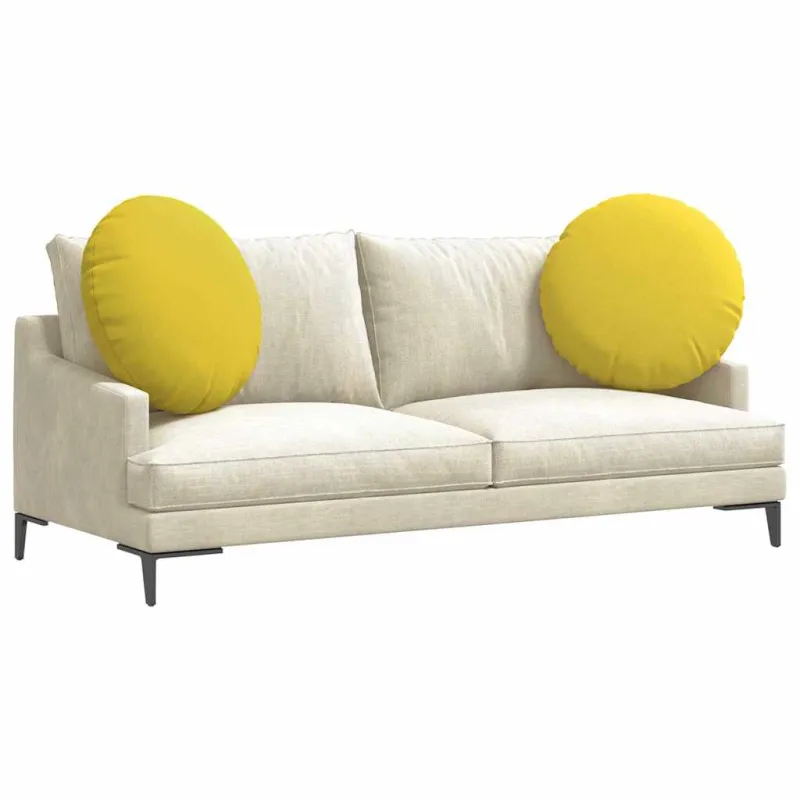 Sėdynių pagalvėlės 2 pcs Šviesi geltona Ø60 x 21 cm audinys