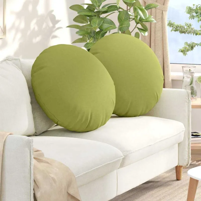 Sėdynių pagalvėlės 2 pcs Šviesiai žalia Ø60 x 21 cm audinys