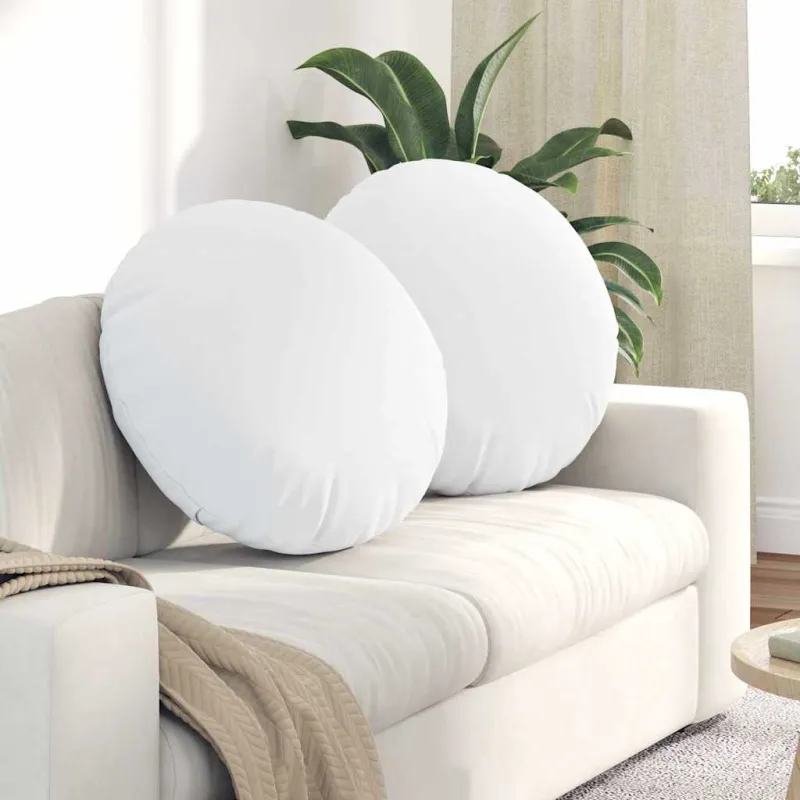 Sėdynių pagalvėlės 2 pcs Balta Ø60 x 21 cm audinys