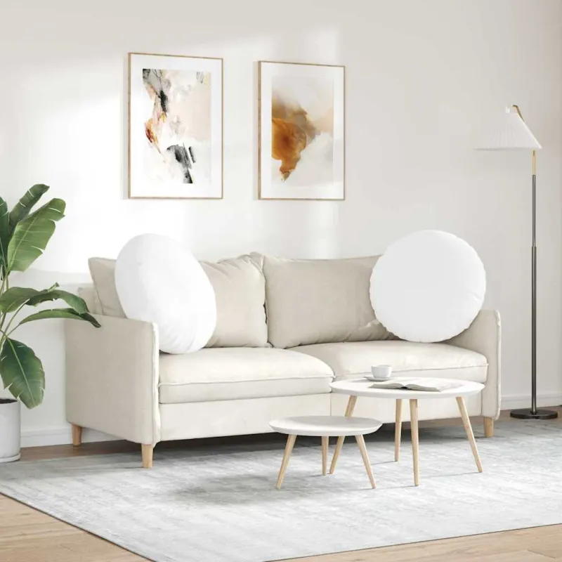 Sėdynių pagalvėlės 2 pcs Balta Ø60 x 21 cm audinys