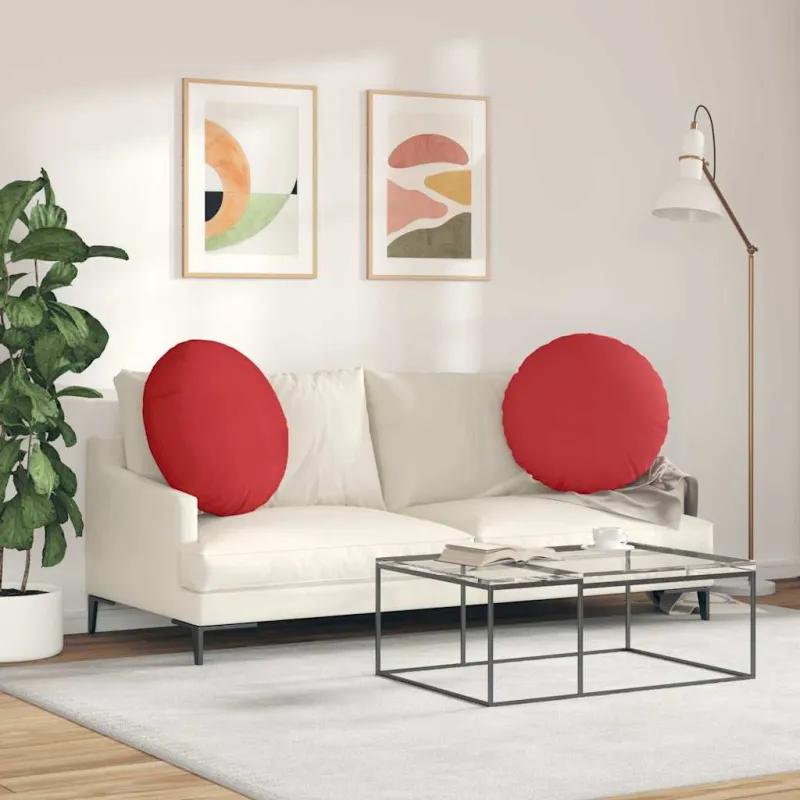 Sėdynių pagalvėlės 2 pcs Raudona Ø60 x 21 cm audinys