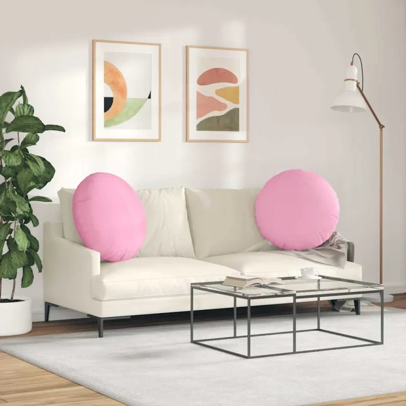 Sėdynių pagalvėlės 2 pcs Rožinė Ø60 x 21 cm audinys