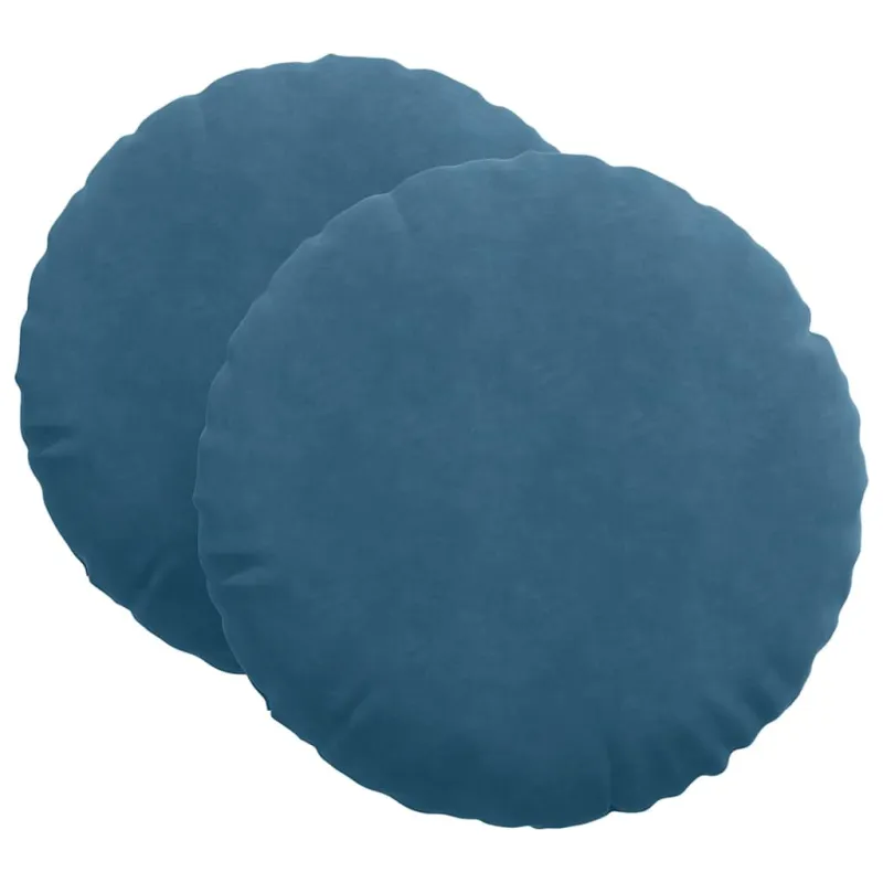 Sėdynių pagalvėlės 2 pcs Mėlyna Ø60 x 21 cm Aksomas