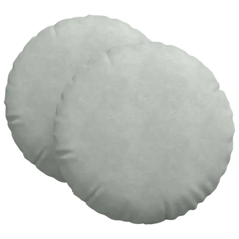 Sėdynių pagalvėlės 2 pcs Šviesiai pilka Ø60 x 21 cm Aksomas
