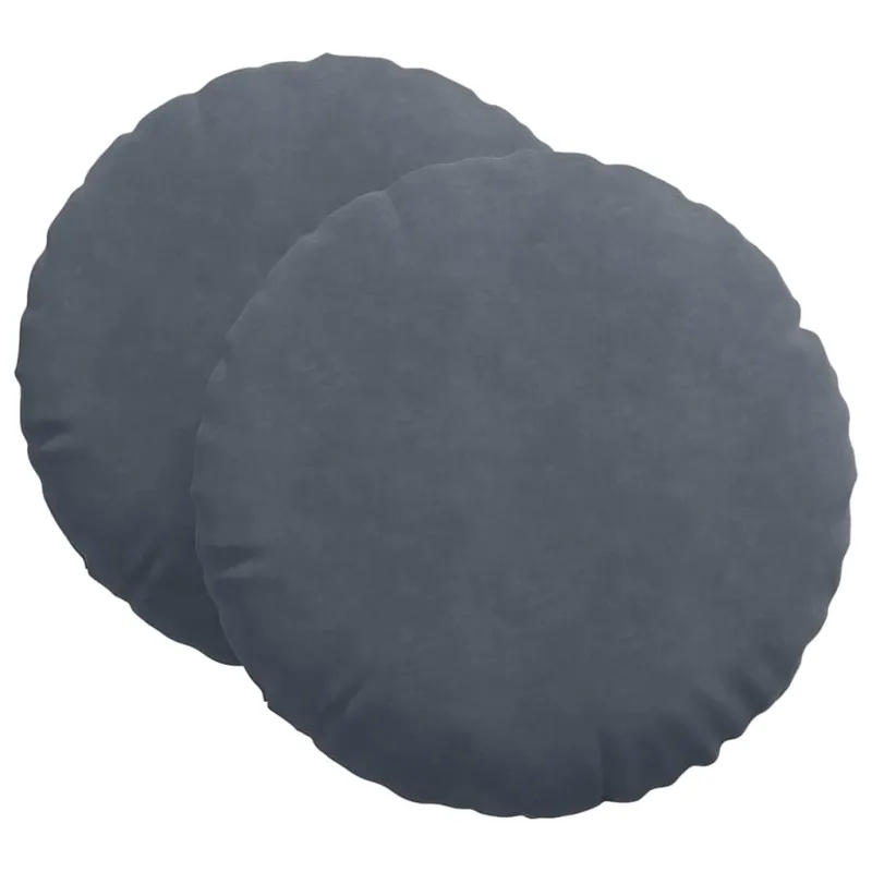 Sėdynių pagalvėlės 2 pcs Tamsiai pilka Ø60 x 21 cm Aksomas