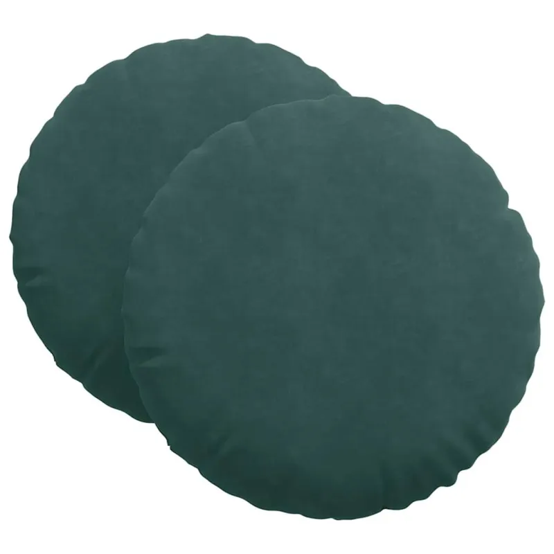 Sėdynių pagalvėlės 2 pcs Tamsiai žalia Ø60 x 21 cm Aksomas