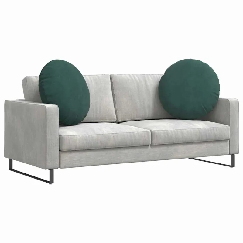 Sėdynių pagalvėlės 2 pcs Tamsiai žalia Ø60 x 21 cm Aksomas