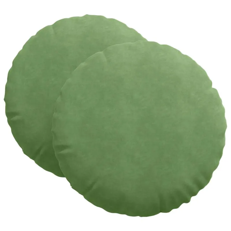 Sėdynių pagalvėlės 2 pcs Šviesiai žalia Ø60 x 21 cm Aksomas