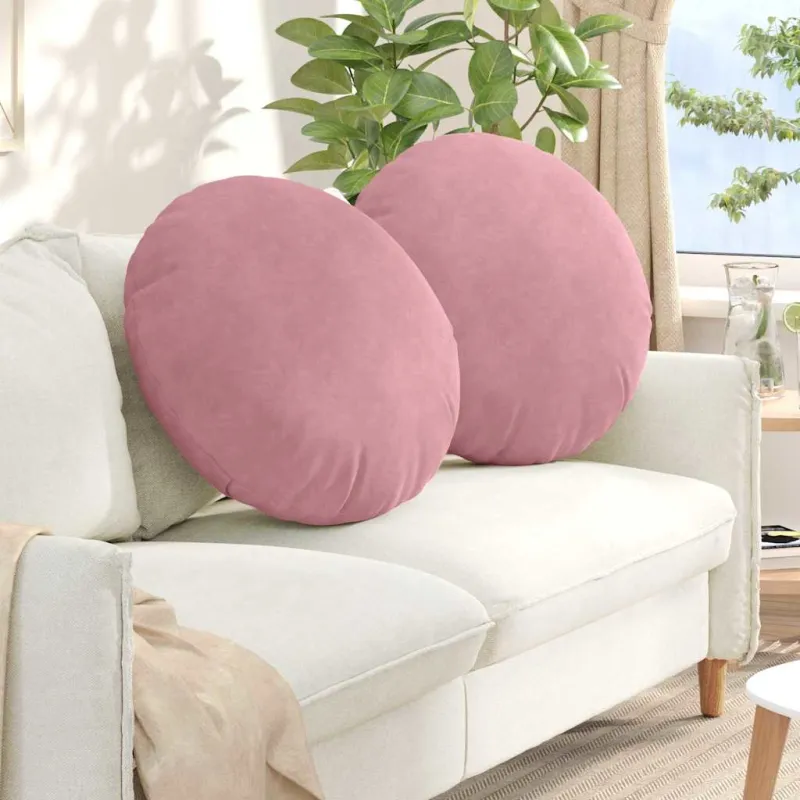 Sėdynių pagalvėlės 2 pcs Rožinė Ø60 x 21 cm Aksomas