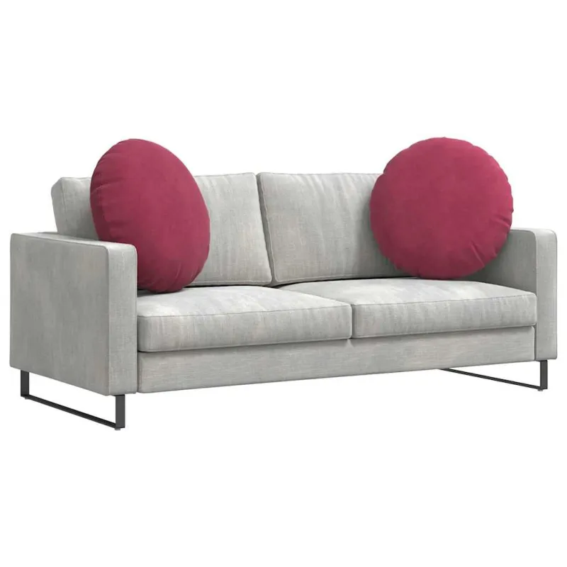 Sėdynių pagalvėlės 2 pcs Vyno raudona Ø60 x 21 cm Aksomas